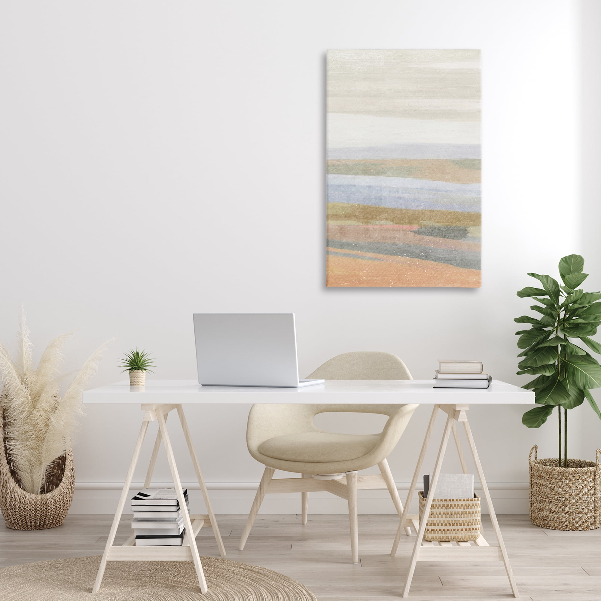 Stupell Industries Beach Dunes Abstraction Coastal Painting Gallery Wrapped Canvas Art Print Wall Art, 24 x 36