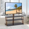 thumbnail image 3 of LEADZM TSG007 32-65" Corner Floor TV Stand with Swivel Bracket 3-Tier Tempered Glass Shelves, 3 of 10