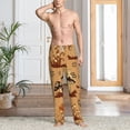 thumbnail image 4 of Salouo Brown Mushrooms Print Pajama Pants for Men, Lounge Pants Elastic Waistband Casual Men's sleepwear Loungewear Sleep Pajama Pant -Large, 4 of 7