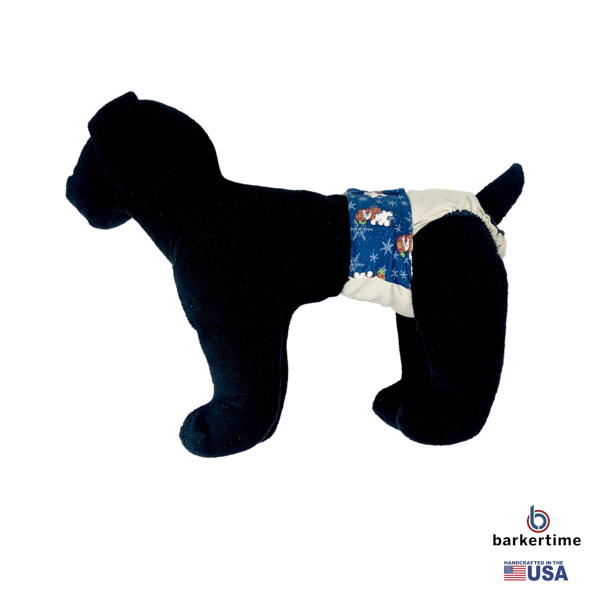Barkertime Snowman Winter Wonderland on Frosty Cream Dog Diaper