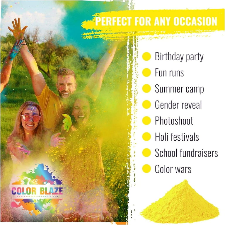 Color Powder Yellow- Pounds Ideal for Fun Runs, Holi Festivals