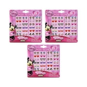 Disney Minnie Earrings Set, 24 Pair Sticker Earrings, Red/Pink