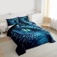 thumbnail image 3 of Castle Fairy Blue Dragon Twin Comforter Sets,Abstract Wildlife Bedding Set, 3 of 8