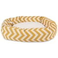 thumbnail image 2 of Majestic Pet Sherpa Chevron Bagel Pet Bed for Dogs, Calming Dog Bed Washable, Extra Large, Yellow, 2 of 5