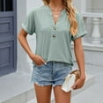thumbnail image 6 of Plebaso Womens Dressy Casual Blouses V Neck Short Sleeve Shirts Business Casual Tunics Office Work Clothes, 6 of 8