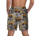 thumbnail image 3 of Kdxio Retro Excavator Print Men's Swim Trunks with Compression Liner 7 Inch Inseam Quick Dry Swim Shorts, 3 of 7