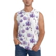 thumbnail image 3 of Uemuo Orchids Flowers Pattern Men's Sleeveless T-Shirt,Muscle Athletic Tank Top, Moisture-wicking Quick-dry Breathable Classic Tee Top for Gym Run Outdoor Sports-, 3 of 8