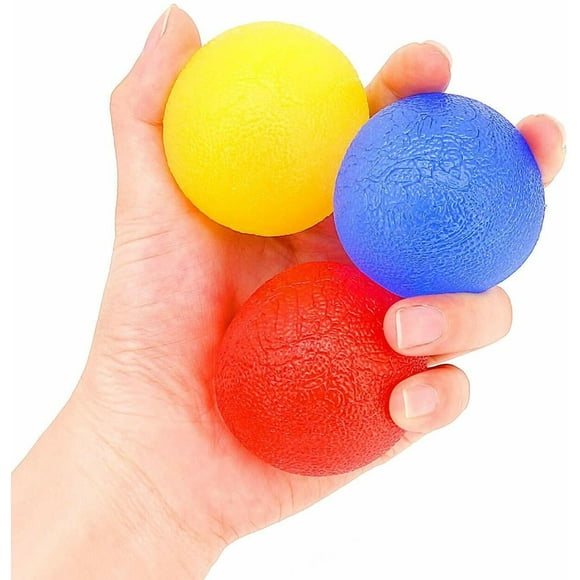 3 Pack Stress Relief Gel Squeeze Ball Exercise Finger Hand Grip Physical Therapy