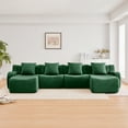 thumbnail image 3 of LifeSky U-Shaped Boneless Sofa Teddy Fabric No Assembly for Apartment Living Room: Sit in 5 Seconds After Moving Day - Vacuum Packaged Modular Sofa with Anti-Slip Base - Curved Armrest, 32D Sponge, 3 of 11