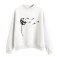 thumbnail image 1 of CEHVOM Femmes Mode Décontractée Imprimé Col Rond Ample Manches Longues Hauts Courts Blouse Chandails Sans Capuche Liquidation, 1 of 5