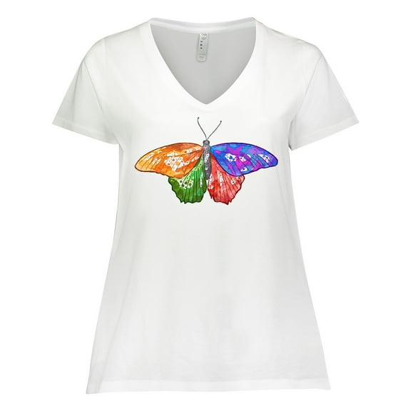 Inktastic Artistic Butterfly Women's Plus Size V-Neck T-Shirt