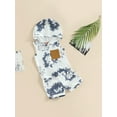 thumbnail image 3 of Bagilaanoe 2Pcs Toddler Baby Boys Short Pants Set Sleeveless Tie-Dye Print Hooded Tops + Shorts 6M 12M 18M 24M 3T Kids Casual Summer Outfits, 3 of 8