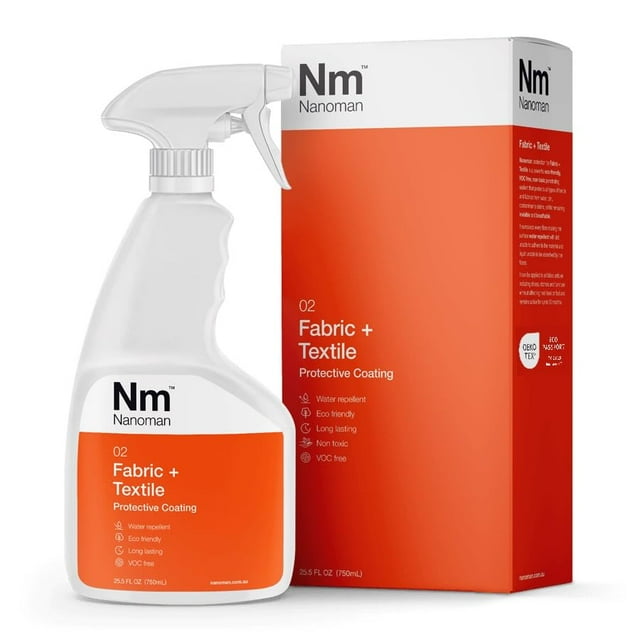 Nanoman Fabric & Textile Protector Spray | Invisible, Waterproof, Stain-Resistant | Safe for All Fabrics & Textiles | Eco-Friendly, Non-Toxic, Long-Lasting Protection | 750ml