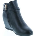 thumbnail image 7 of Static Footwear Cici-9 Womens Comfy Almond Toe Platform Hidden Wedge Ankle Bootie, 7 of 7