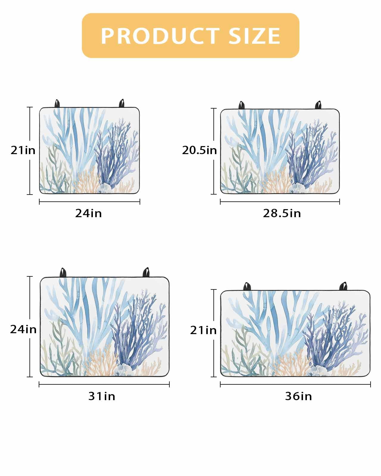 nqOlkjepod Large Induction Cooktop Protector Mat 36"x21", Summer Coral Stove Top Covers for Electric Stove, Vintage Coastal Ocean Blue Green Plant Stove Burner Cover Mats, Glass Top Stove Cover