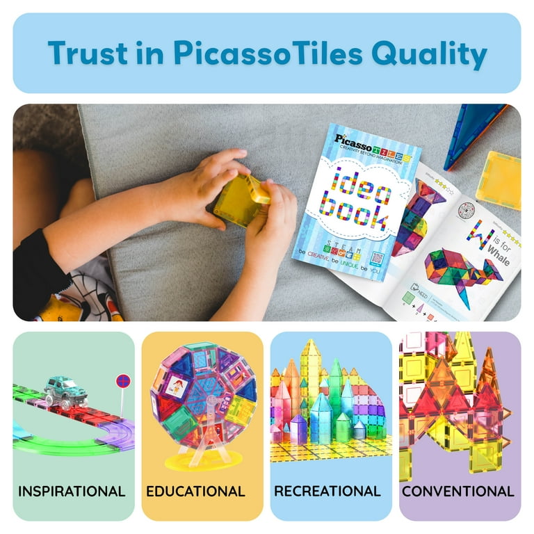 PicassoTiles Idea Book: Magnetic Tile Learning Toys for Toddler