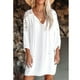 thumbnail image 1 of Vestido de cintura suelta con cuello en V profundo de verano para mujer vestido de hombro de encaje floral fluido de manga tres cuartos informal ANGGREK  Otros, 1 of 6