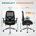 thumbnail image 3 of JONPONY 700lbs Big and Tall Office Chair with Wide Thick Seat Cushion for Sitting All Day,Ergonomic Mesh Desk Chair with Adjustable Lumbar Support,4D Armrests, 3 of 11