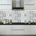 thumbnail image 3 of 20Piece Waterproof Tile Stickers Kitchen Backsplash Decals Bathroom Self-adhesive Wall Stickers Flower Style Decor 4" x 4", 3 of 8