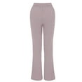 thumbnail image 4 of ICQOVD Women Casual Cotton And Linen Solid Drawstring Elastic Waist Long Straight Pants, 4 of 5