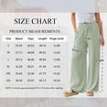 thumbnail image 2 of TEMOFON Pants for Women Wide Leg Linen Pant Summer Casual Palazzo Light Green Flowy Pants with Pocket Drawstring Loose Lightweight Pants XXL, 2 of 10