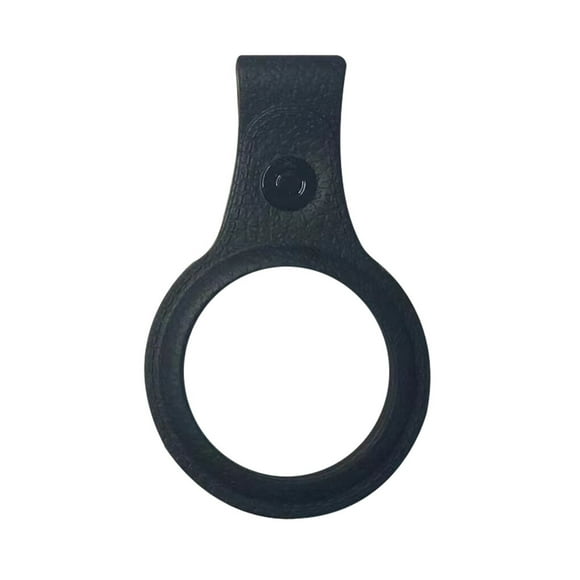 mmirethe Leather Case For Airtags Protective cover For Locator Anti-lost Device Keychain Protect Sleeve Black 1Set