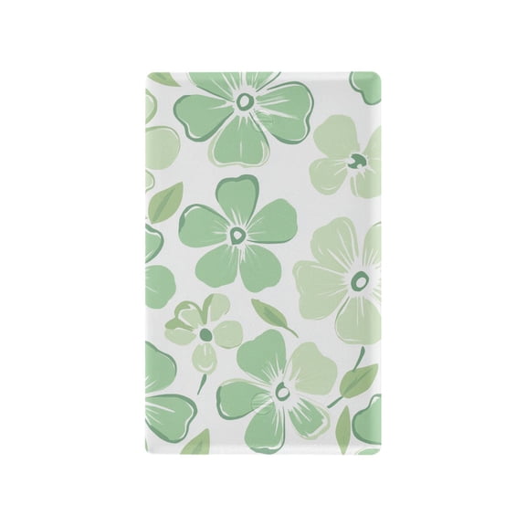 Yayeee Blank Wall Plate Cover 1-Gang 4.5"x2.7" Home Unused Decorative Outlet, Green Floral