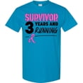 thumbnail image 3 of Inktastic Breast Cancer Survivor 3 Years and Running with Pink Ribbon T-Shirt, 3 of 5