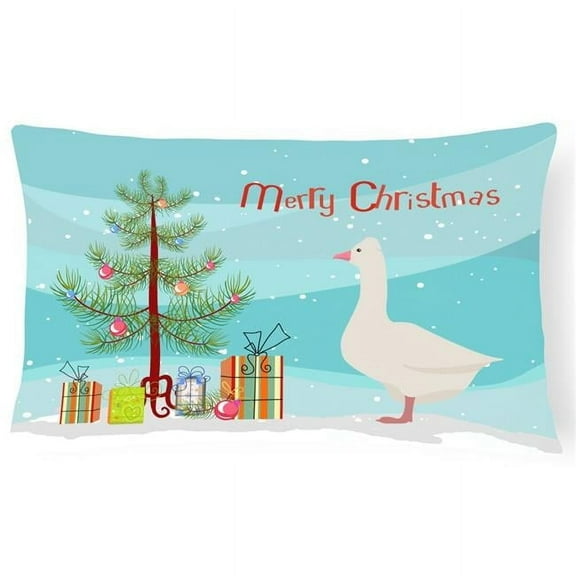 Carolines Treasures BB9265PW1216 Roman Goose Christmas Canvas Fabric Decorative Pillow, Teal, 12H x16W, multicolor