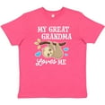 thumbnail image 3 of Inktastic My Great Grandma Loves Me with Sloth and Hearts Youth T-Shirt, 3 of 5