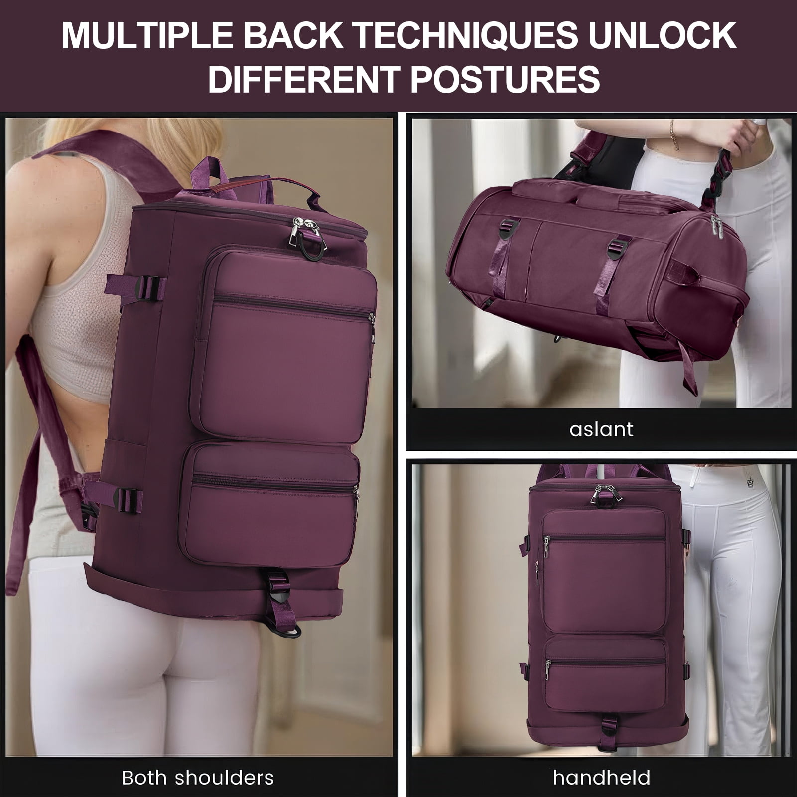 Gynky Duffle Bag Gym Bags Waterproof Sports Duffel Bags Travel Weekender Bag for Men Women Overnight Bag with Shoes Compartment