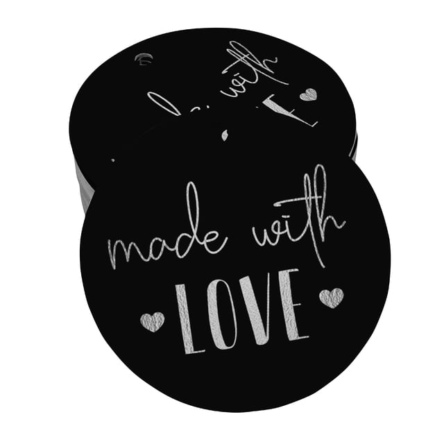 Inkdotpot Real Silver Foil Made With Love Text Tags Favor Hang Paper Tags 50 Pieces
