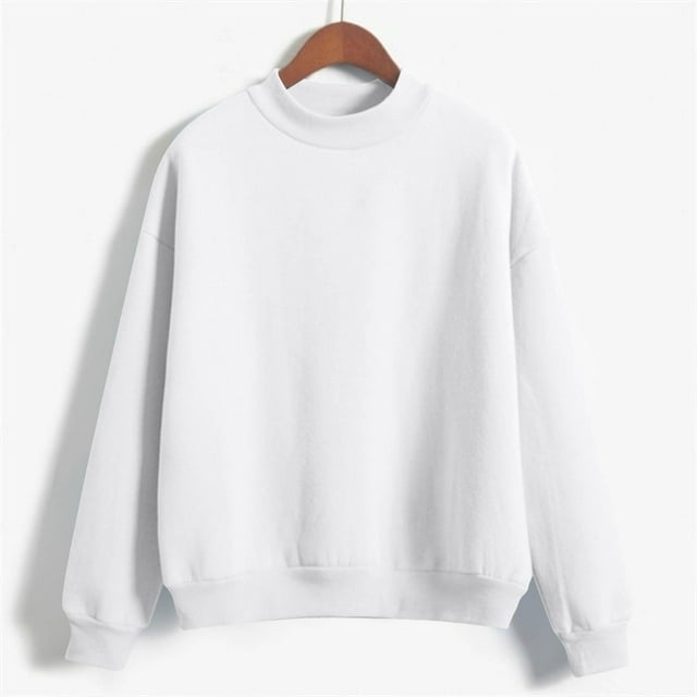 Cowsor Chandails Courts pour Femmes en Coton à Manches Longues Hauts Courts Col Rond