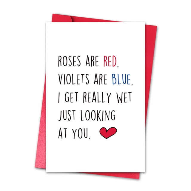 Tarjeta de San Valentín LYMEQING chiste adulto divertido 20,5 x 13,5 cm