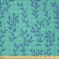thumbnail image 2 of Ambesonne Botanical Fabric by the Yard Microfiber, Aquatic Liana Spreads, 2 Yards, Seafoam Aqua and Violet Blue, 2 of 2