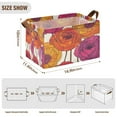 thumbnail image 7 of Yayeee Foldable Storage Basket for Shelves with Handles Waterproof Cloth Bins, Purple Hand Drawn Floral, 7 of 7