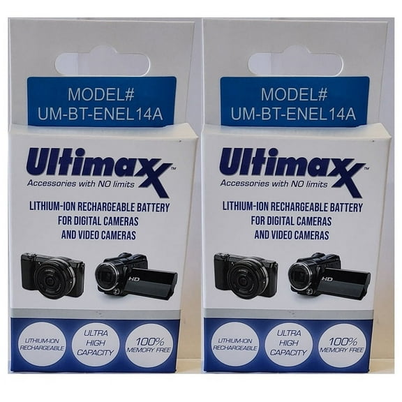 2-Pcs Hi Capacity EN-EL14a Battery For Nikon D5100 D5200 D5300 D5500 D3100 D3200 D3300 D3400 Df P7000 P7100 P7700 D7800