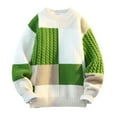 thumbnail image 1 of Chandail Tricoté de Noël pour Hommes, Décontracté à Blocs de Couleur, Col Rond, 1 of 3
