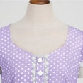 thumbnail image 5 of Qiopertar Women's Polka Dot Sleeveless Dress Round Neck Casual Summer Dress Lace Hollow Out Pleated Mini Dress Night Out Cocktail Party, Purple XXL, 5 of 5