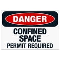 thumbnail image 1 of Danger Confined Space Permit Required Sign, OSHA Danger Sign, 24x36 Corrugated Plastic, 1 of 7