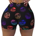 thumbnail image 2 of Logiee 80s Style Palm Trees Print Women's Biker Shorts,Workout Gym Shorts,Scrunch Shorts,Tummy Control Hidden Scrunch Running Yoga Shorts-Large, 2 of 8