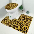 thumbnail image 2 of Yellow and Black Of Leopard Print Bathroom Rugs Sets 3 Piece,Toilet Cover Set,Absorbent Non Slip Bathroom Mats Sets with U-Shaped Contour Rug Toilet Rug Set, 2 of 5