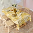 thumbnail image 5 of Yellow Ethnic Floral Pattern Rectangle Tablecloth 60"x102",Waterproof Polyester Rectangle Table Cloth, Wipeable Spillproof Polyester Tablecloth for Dining, Camping, Indoor and Outdoor, 5 of 6