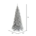 thumbnail image 2 of Vickerman 7.5' Silver Tinsel Fir Slim Artificial Christmas Tree, Unlit, 2 of 4