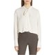 thumbnail image 2 of Blusa con botones y cuello anudado Weekender para mujer de Theory, blanco roto, extra pequeña Theory Abotonar, 2 of 2