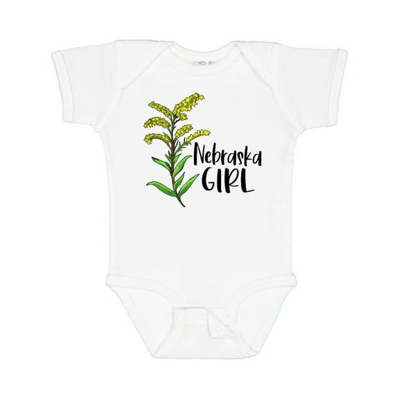 Inktastic Nebraska Girl Goldenrod Flower Girls Baby Bodysuit