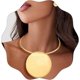thumbnail image 1 of African Choker Necklace Gold Round Necklaces Gothic Chunky Statement Necklaces and Earrings Set Jewelry for Women, 1 of 5