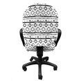 thumbnail image 3 of Black and White Office Chair Slipcover, Grunge Composition of Oriental Geometric Motifs Triangles and Stripes, Protective Stretch Decorative Fabric Cover, Standard Size, Black White, by Ambesonne, 3 of 5