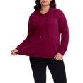 thumbnail image 2 of Cueply Women's Plus Size Hoodie Pullover Sweatshirt Long Sleeve Casual Hooded Sweatshirt with Kangaroo Pocket Fall Winter Tops, 2 of 8