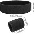 thumbnail image 3 of 3 Piece Set Sweatbands Soft Cotton Sweatbands Sports Headbands Fitness Wristbands Men and Women Gymnastics Running, 3 of 5